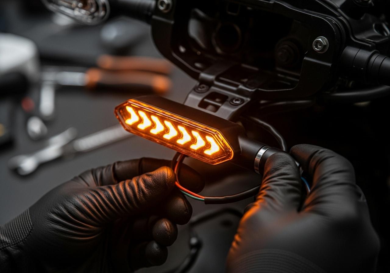 Illustration pour clignotant à led moto